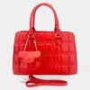 Fashnzfab Faux Leather Top Handle Crossbody Bag With Mini Bag In Red