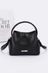 Fashnzfab Faux Leather Tote Bag In Black