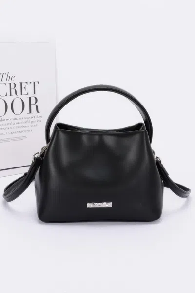 Fashnzfab Faux Leather Tote Bag In Black