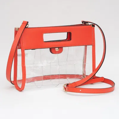 Fashnzfab Faux Leather Transparent Crossbody Bag In Multi