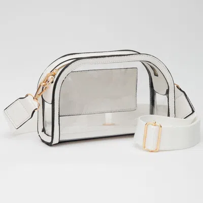 Fashnzfab Faux Leather Transparent Crossbody Camera Bag In Multi