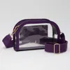 Fashnzfab Faux Leather Transparent Crossbody Camera Bag In Purple