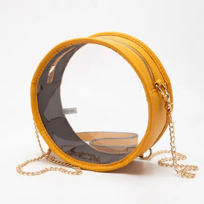 Fashnzfab Faux Leather Transparent Round Crossbody Bag In Multi