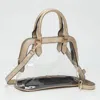 Fashnzfab Faux Leather Trim Transparent Structured Top Handle Handbag / Crossbody Bag In Multi