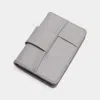 Fashnzfab Faux Leather Weave Card Holder Wallet In Gray
