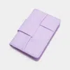 Fashnzfab Faux Leather Weave Card Holder Wallet In Purple