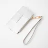 Fashnzfab Faux Leather Weave Flat Wristlet Card / Coin Wallet In Silver