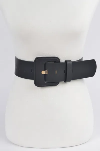 Fashnzfab Faux Leather Wide Belt In Black