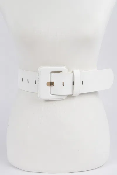 Fashnzfab Faux Leather Wide Belt In Neutral