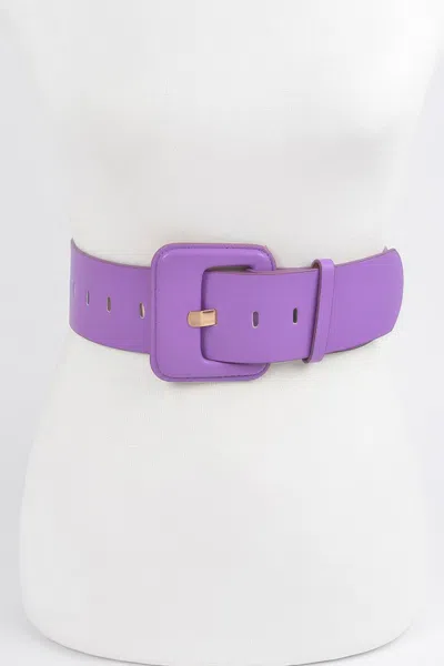 Fashnzfab Faux Leather Wide Belt In Purple
