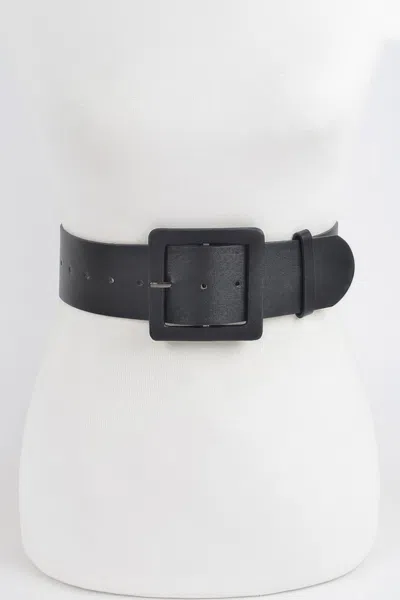 Fashnzfab Faux Leather Wide Waist Belt In Black