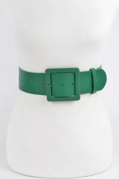 Fashnzfab Faux Leather Wide Waist Belt In Green