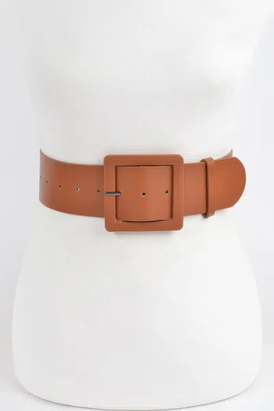Fashnzfab Faux Leather Wide Waist Belt In Orange