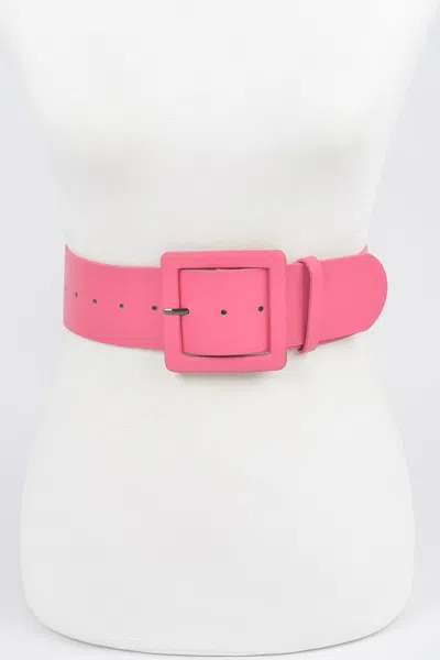 Fashnzfab Faux Leather Wide Waist Belt In Pink