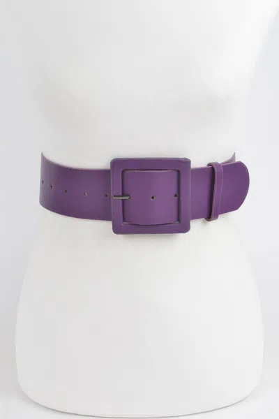 Fashnzfab Faux Leather Wide Waist Belt In Purple