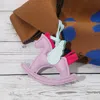Fashnzfab Faux Leather Winged Rocking Horse Bag Charm In Purple
