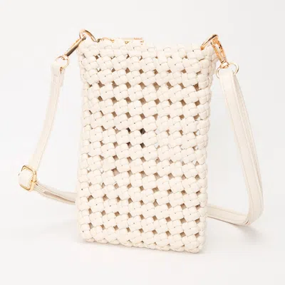 Fashnzfab Faux Leather Woven Small Crossbody Bag In Multi