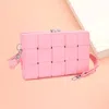 Fashnzfab Faux Leather Woven Square Box Crossbody Bag In Pink