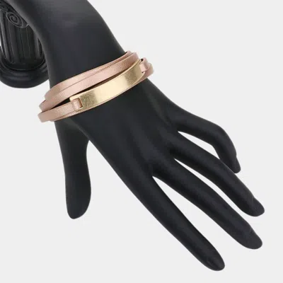 Fashnzfab Faux Leather Wrap Bracelet Rose Gold In Multi