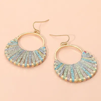 Fashnzfab Faux Leather Wrapped Crescent Dangle Earrings - Multi