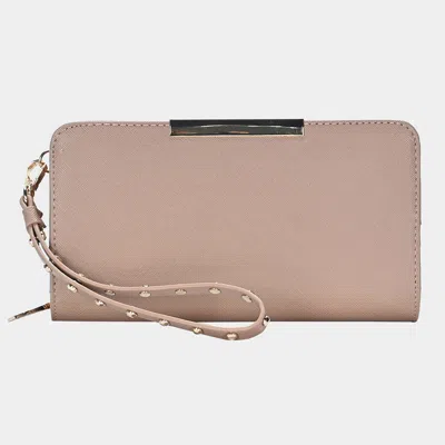 Fashnzfab Faux Leather Zipper Wallet In Pink