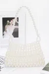 Fashnzfab Faux Pearl Elegance Clutch In White