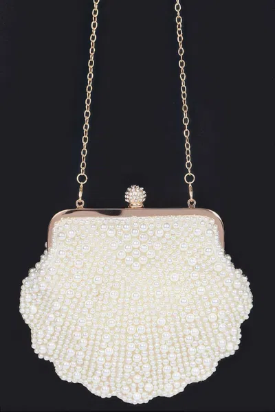 Fashnzfab Faux Pearl Party Clutch In Multi