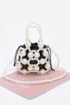Fashnzfab Faux Pearl Party Clutch W/pouch In White