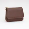 Fashnzfab Faux Pebble Leather Compact Card Wallet Bag Charm In Brown
