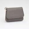 Fashnzfab Faux Pebble Leather Compact Card Wallet Bag Charm In Gray