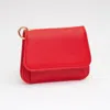 Fashnzfab Faux Pebble Leather Compact Card Wallet Bag Charm In Red