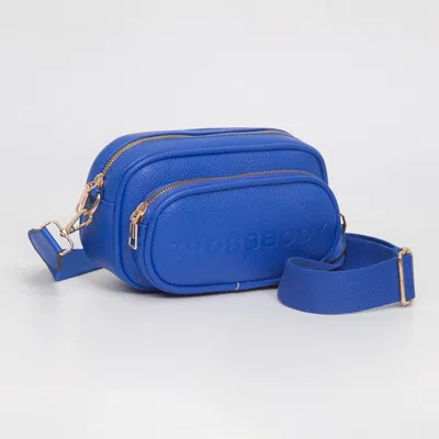 Fashnzfab Faux Pebbled Leather Structured Crossbody Bag In Blue