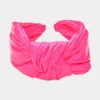 Fashnzfab Faux Shiny Leather Knot Headband In Pink