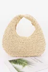 Fashnzfab Faux Straw Braided Bindle Bag In Multi