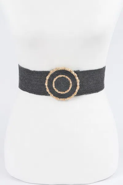 Fashnzfab Faux Straw Elastic Belt In Pattern