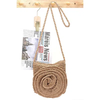 Fashnzfab Faux Straw Large Flower Swing Crossbody Bag