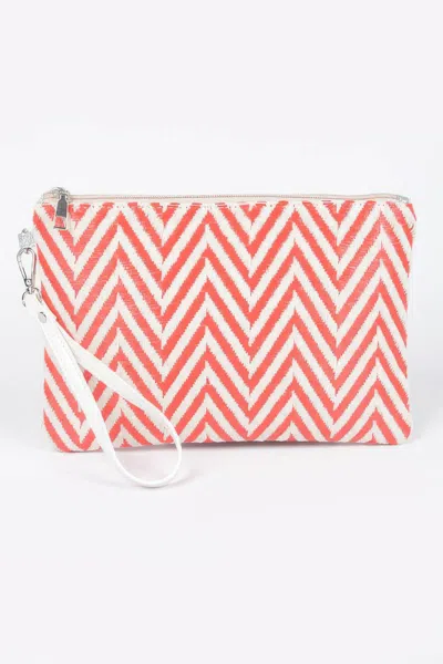 Fashnzfab Faux Straw Pouch Bag In Multi