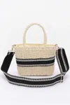 Fashnzfab Faux Straw Small Tote Bag In Multi
