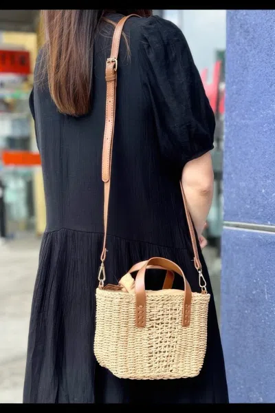 Fashnzfab Faux Straw Top Handle Small Tote Bag In Multi