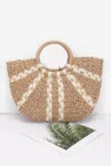 Fashnzfab Faux Straw Tote Bag In Multi