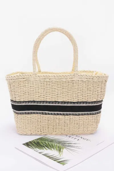 Fashnzfab Faux Straw Tote Bag In Multi
