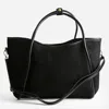 Fashnzfab Faux Suede Plain Shoulder Bag In Black
