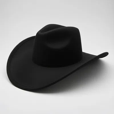 Fashnzfab Faux Suede Western Cowboy Fedora Hat In Black