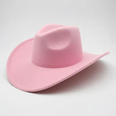 Fashnzfab Faux Suede Western Cowboy Fedora Hat In Pink
