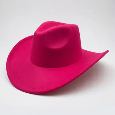 Fashnzfab Faux Suede Western Cowboy Fedora Hat In Pink