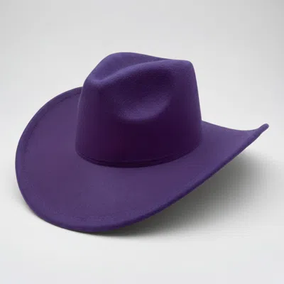 Fashnzfab Faux Suede Western Cowboy Fedora Hat In Purple