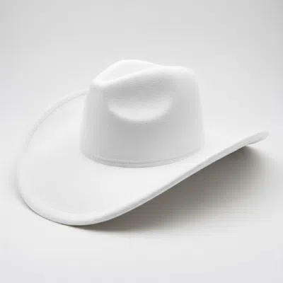 Fashnzfab Faux Suede Western Cowboy Fedora Hat In White