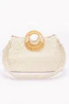 Fashnzfab Faux Top Case Clutch In Sand