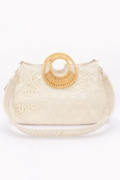 Fashnzfab Faux Top Case Clutch In Sand