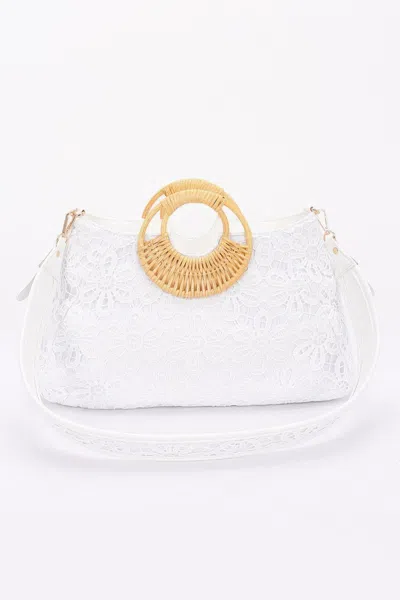 Fashnzfab Faux Top Case Clutch In White